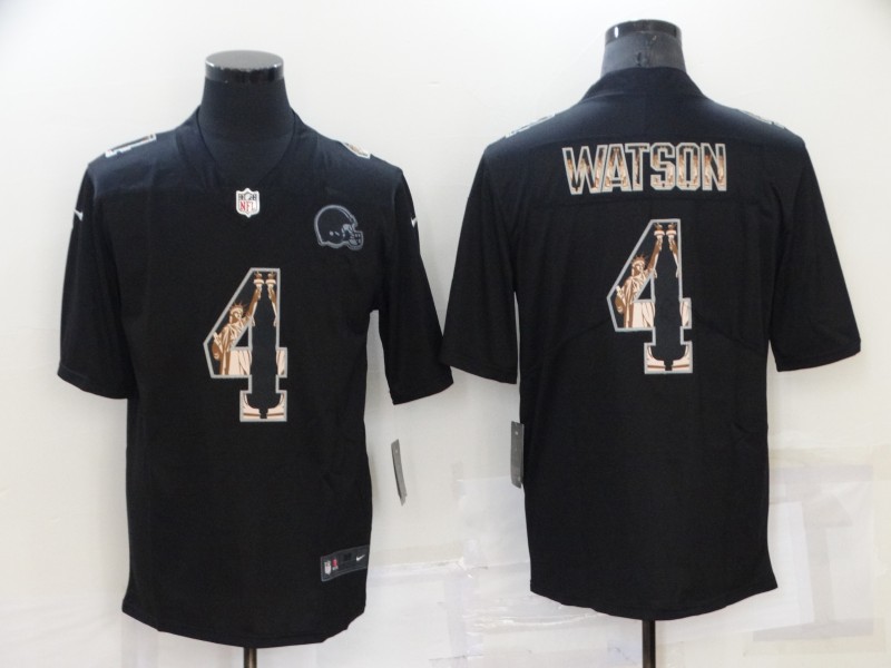 Men's Cleveland Browns Deshaun Watson #4 Black Jersey